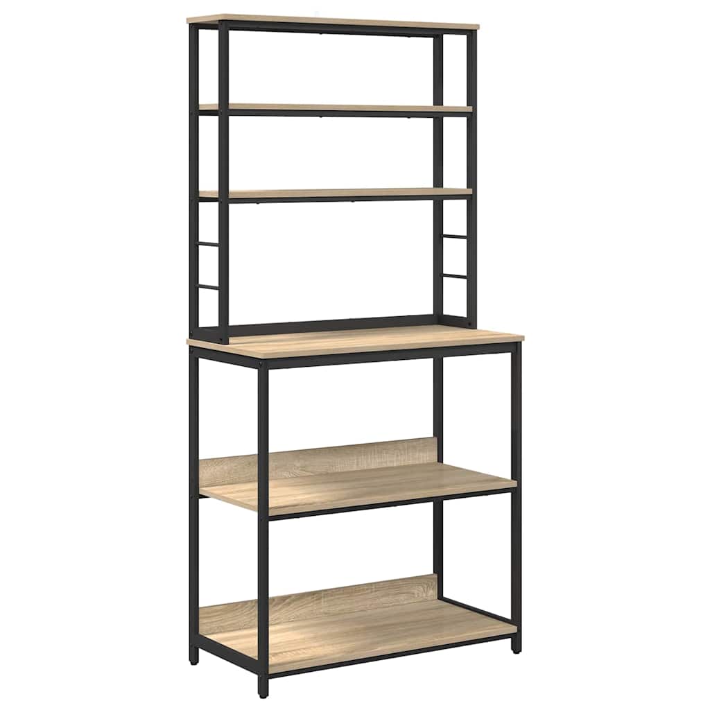 Kitchen Shelf 5-Tier 80 x 40 x 168 cm Engineered Wood