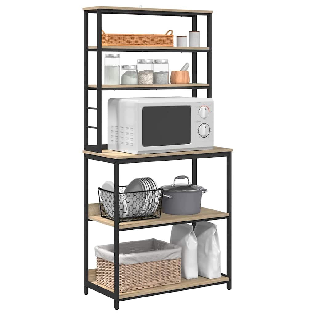 Kitchen Shelf 5-Tier 80 x 40 x 168 cm Engineered Wood