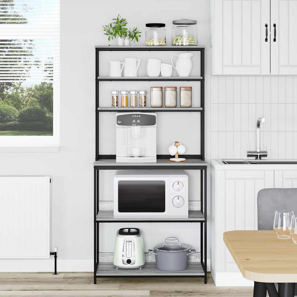 Kitchen Shelf 5-Tier 80 x 40 x 168 cm Engineered Wood