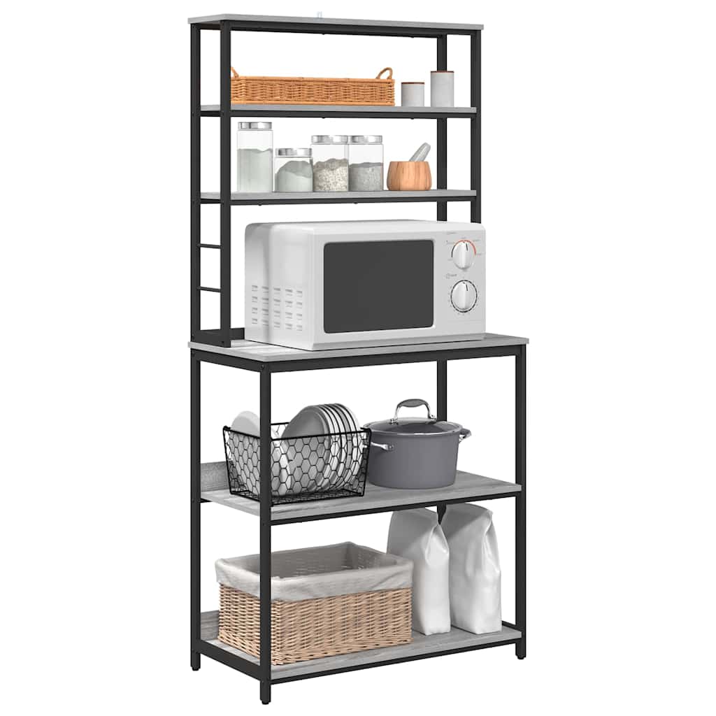 Kitchen Shelf Grey Sonoma 80 x 40 x 168 cm Engineered Wood