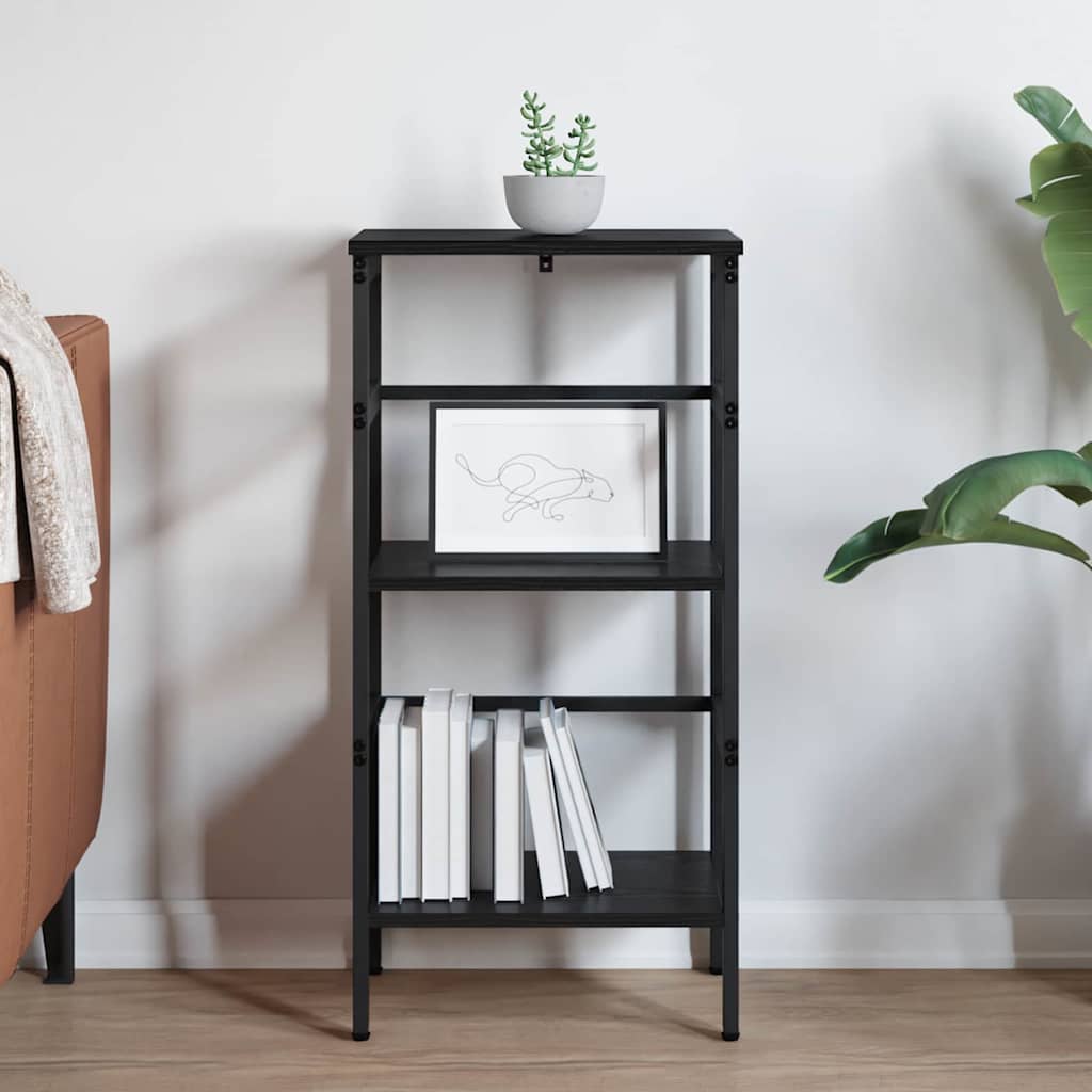 Bookshelf Black Oak 40 x 29.5 x 81 cm Engineered Wood
