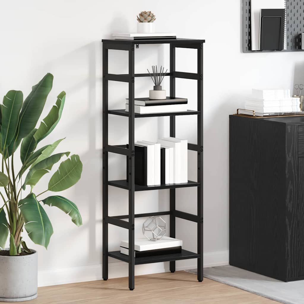 Bookshelf Black Oak 40 x 29.5 x 115 cm Engineered Wood