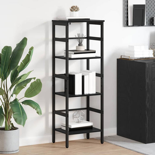 Bookshelf Black Oak 40 x 29.5 x 115 cm Engineered Wood