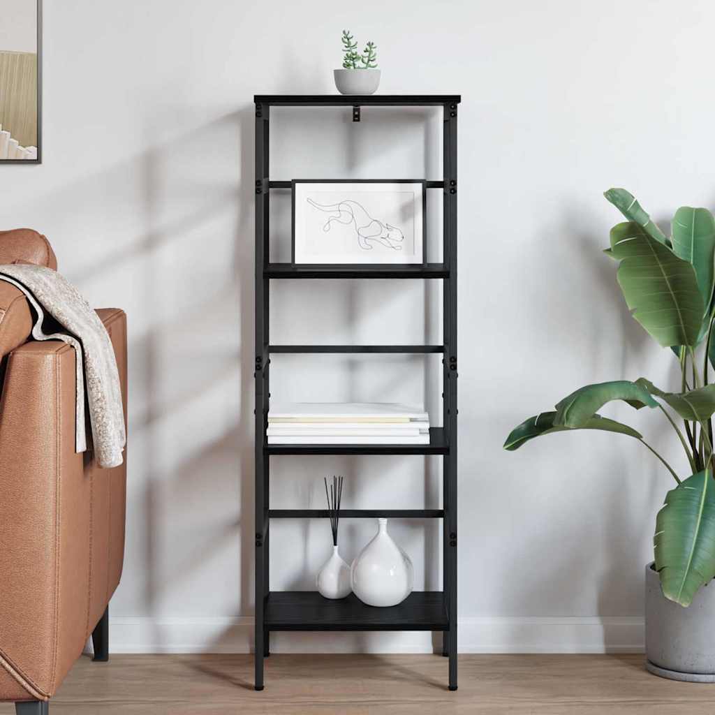 Bookshelf Black Oak 40 x 29.5 x 115 cm Engineered Wood