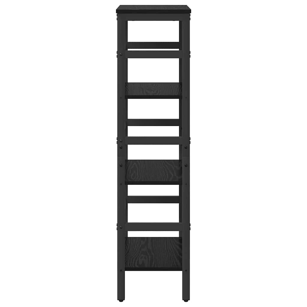Bookshelf Black Oak 40 x 29.5 x 115 cm Engineered Wood