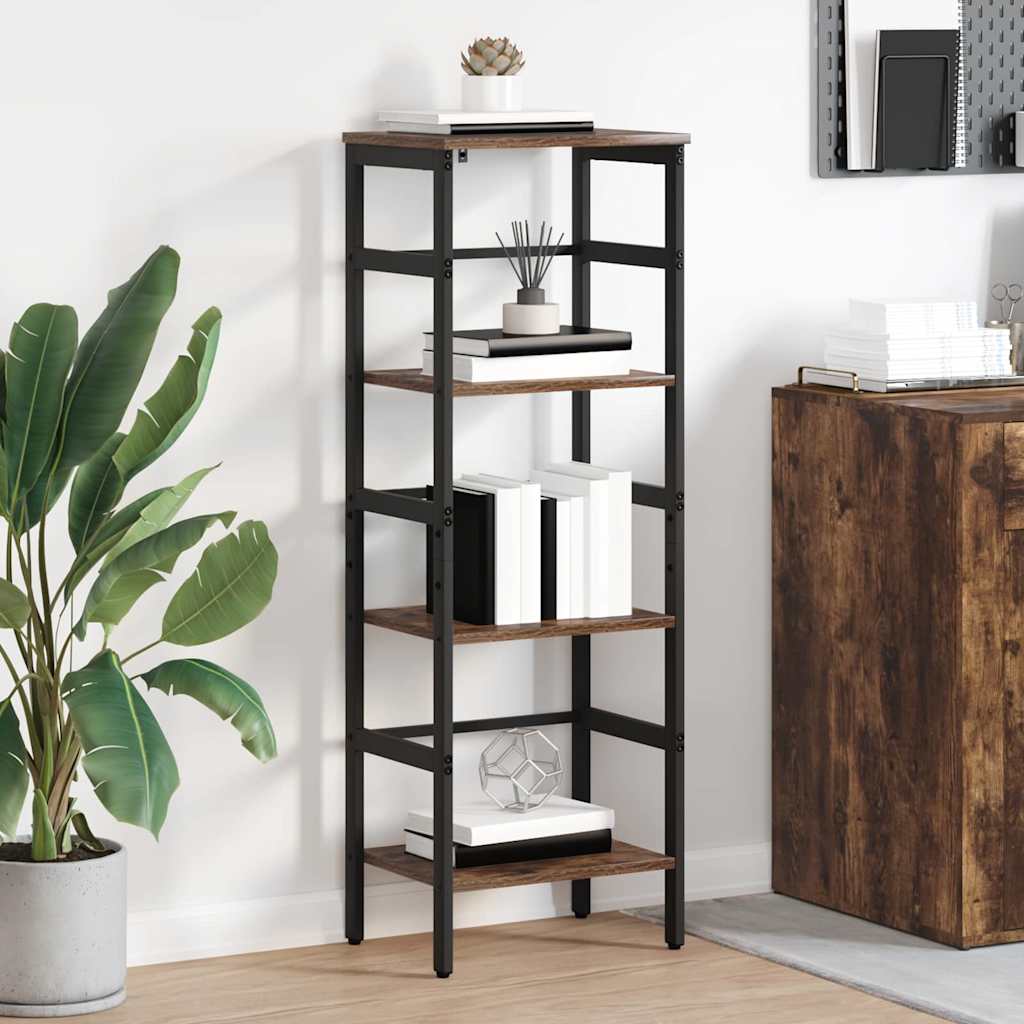 Bookshelf Smoked Oak 40 x 29.5 x 115 cm Engineered Wood