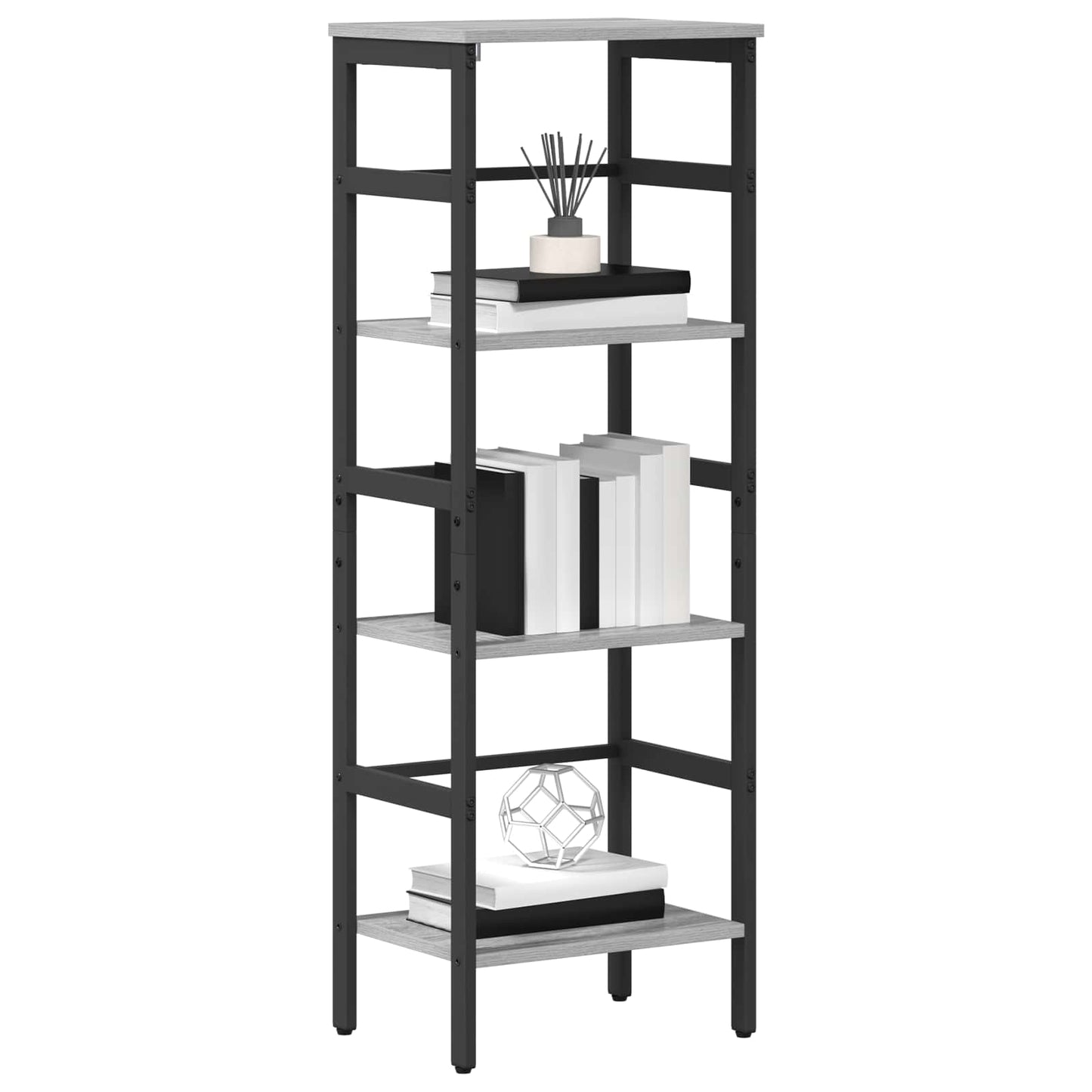 Bookshelf 3-Tier 40 x 29.5 x 115 cm Engineered Wood Grey Sonoma