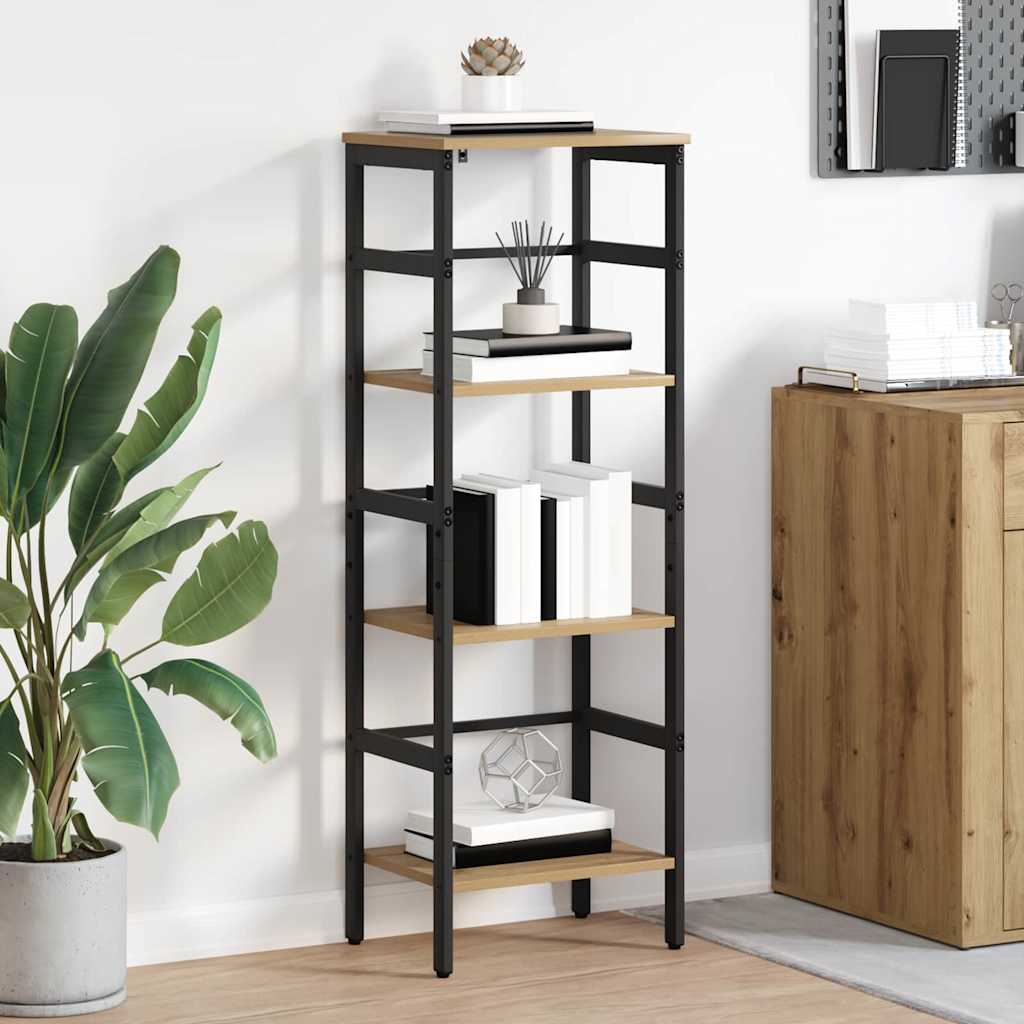 Bookshelf 3-Tier 40 x 29.5 x 115 cm Engineered Wood Artisan Oak