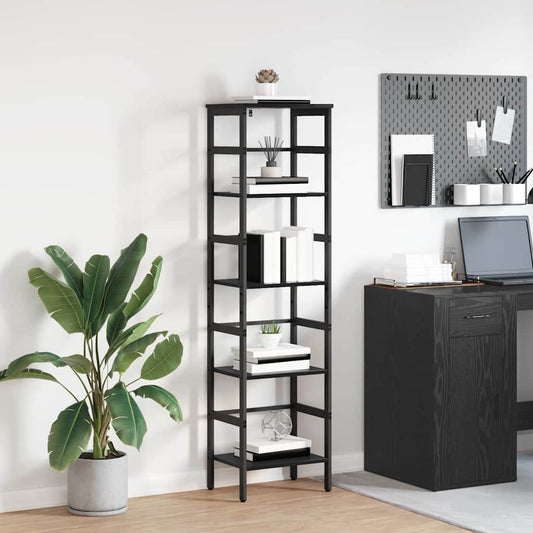 Bookshelf Black Oak 40 x 29.5 x 149 cm Engineered Wood