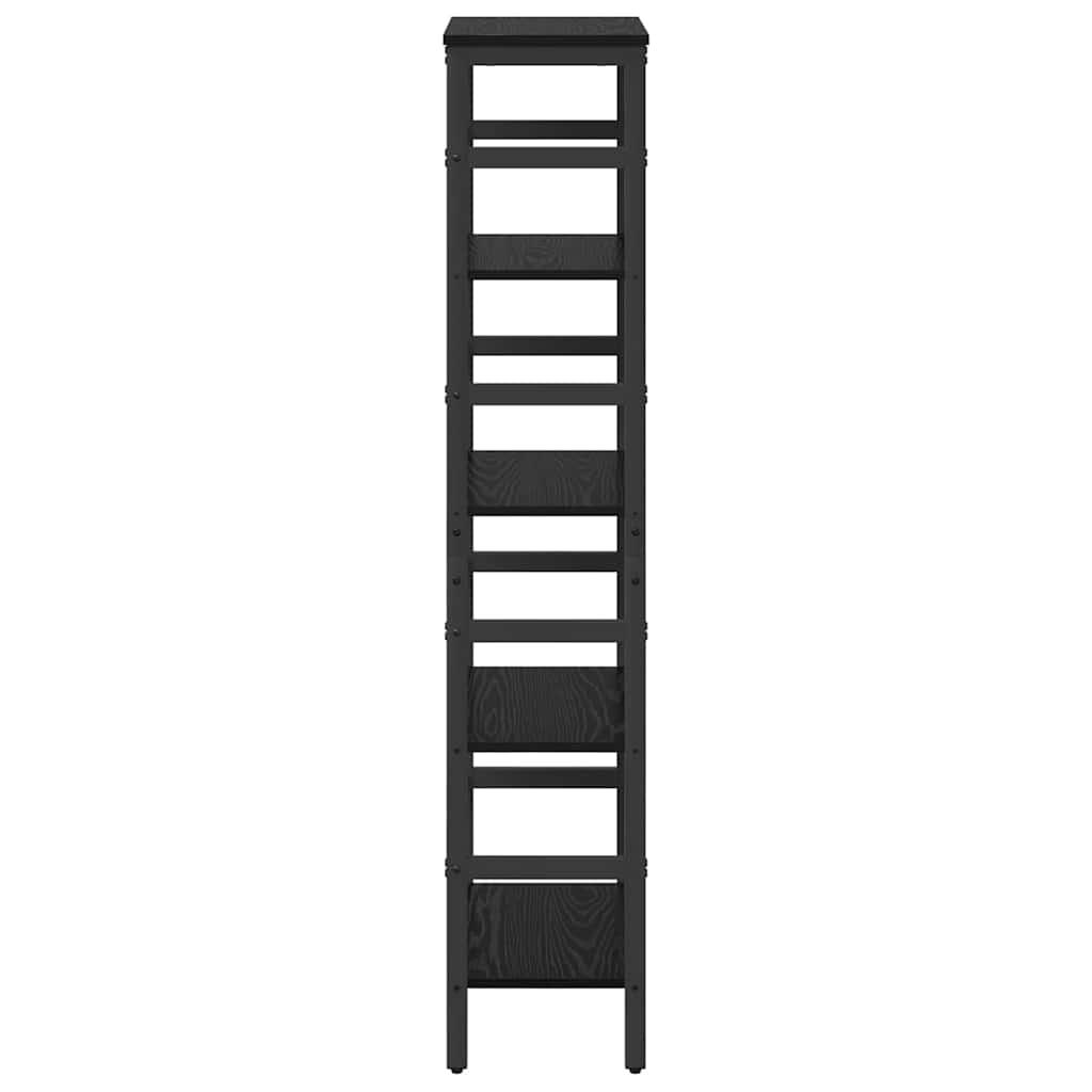 Bookshelf Black Oak 40 x 29.5 x 149 cm Engineered Wood