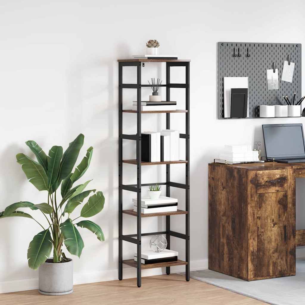 Bookshelf Smoked Oak 40 x 29.5 x 149 cm Engineered Wood