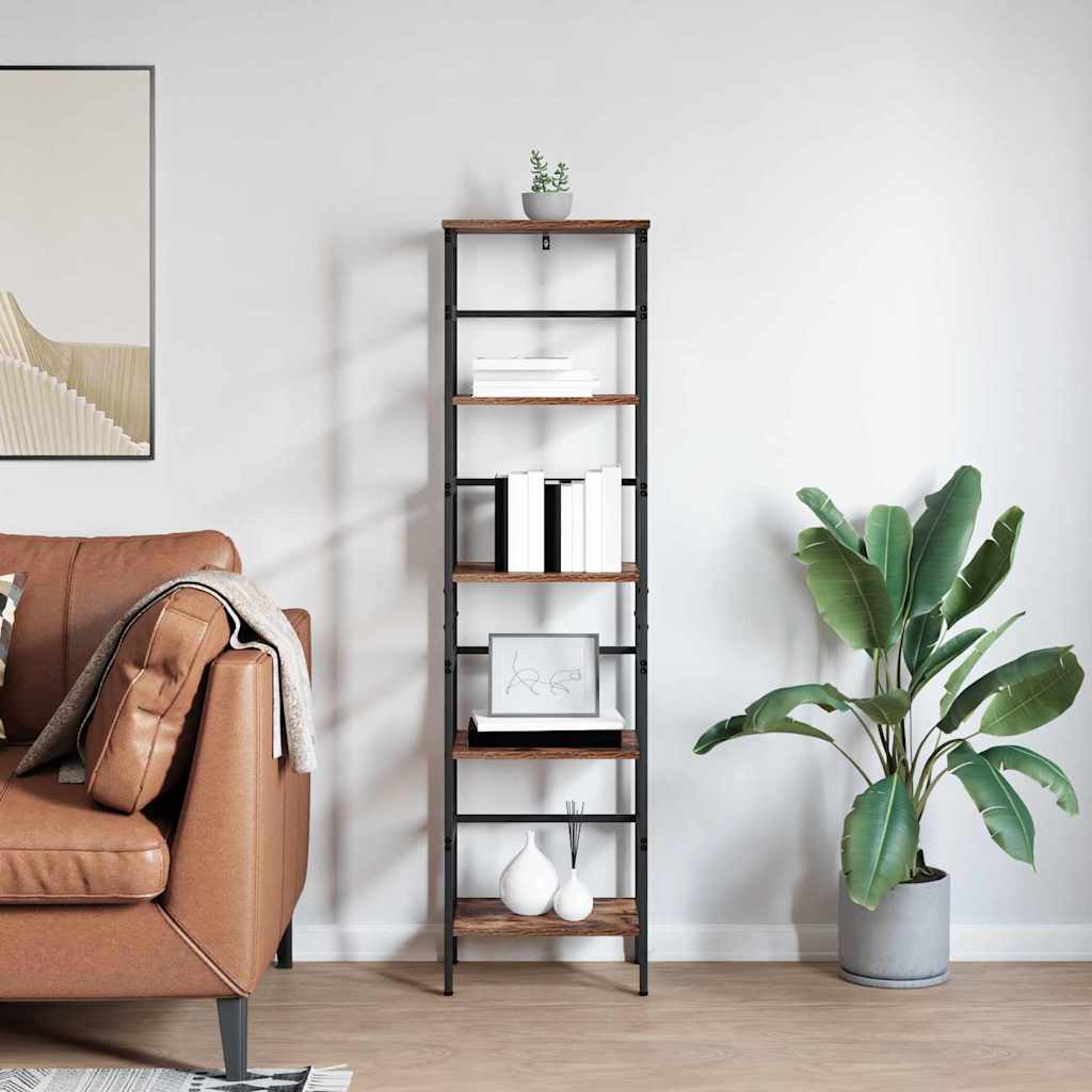Bookshelf Smoked Oak 40 x 29.5 x 149 cm Engineered Wood