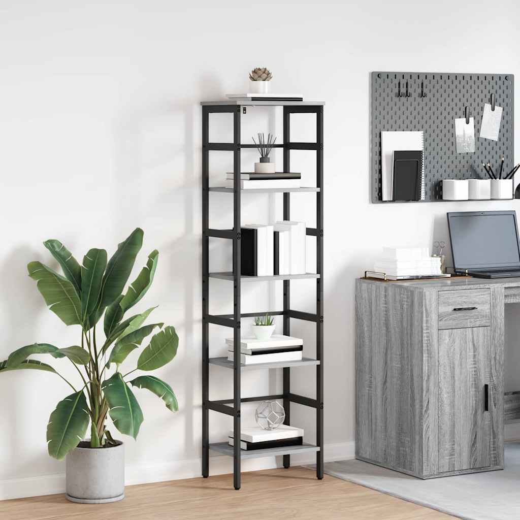 Bookshelf Grey Sonoma 40 x 29.5 x 149 cm Engineered Wood