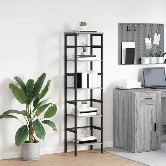Bookshelf Grey Sonoma 40 x 29.5 x 149 cm Engineered Wood