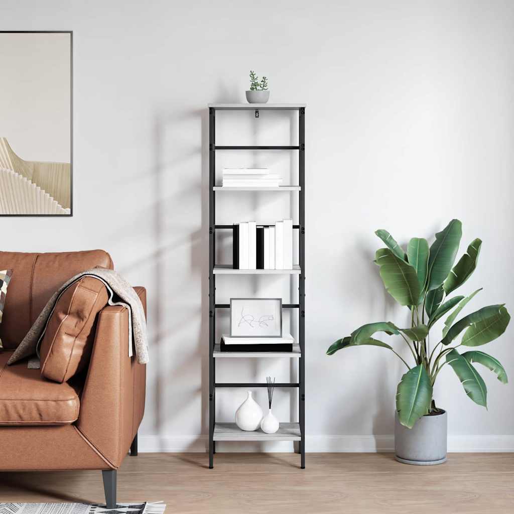 Bookshelf Grey Sonoma 40 x 29.5 x 149 cm Engineered Wood