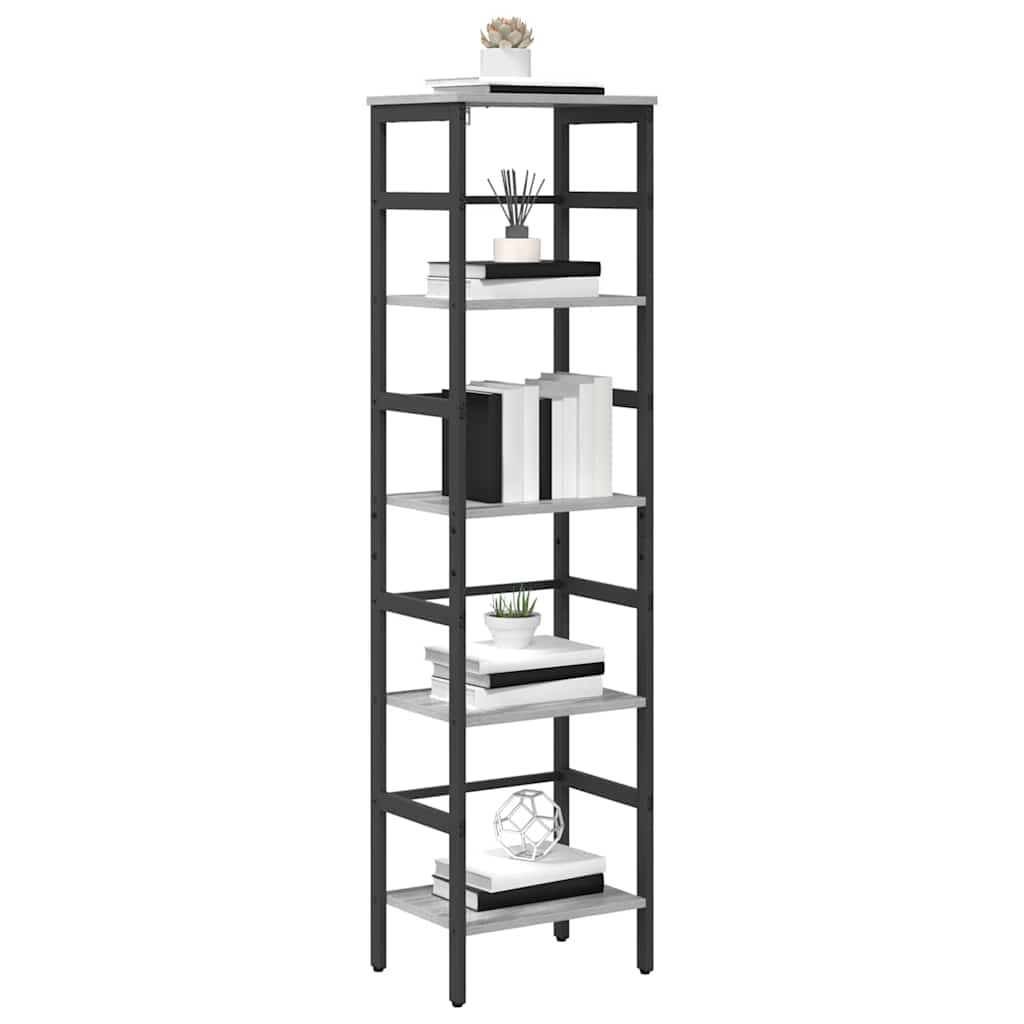 Bookshelf Grey Sonoma 40 x 29.5 x 149 cm Engineered Wood