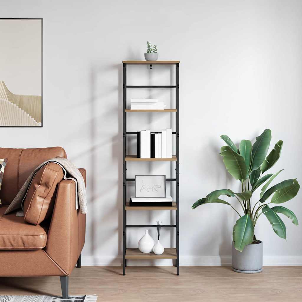 Bookshelf 4-Tier 40 x 29.5 x 149 cm Engineered Wood Artisan Oak