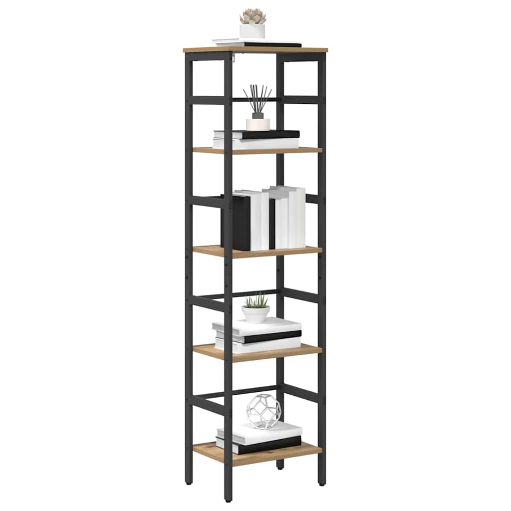 Bookshelf 4-Tier 40 x 29.5 x 149 cm Engineered Wood Artisan Oak
