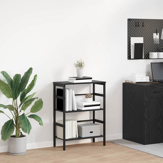 Bookshelf Black Oak 60 x 29.5 x 81 cm Engineered Wood