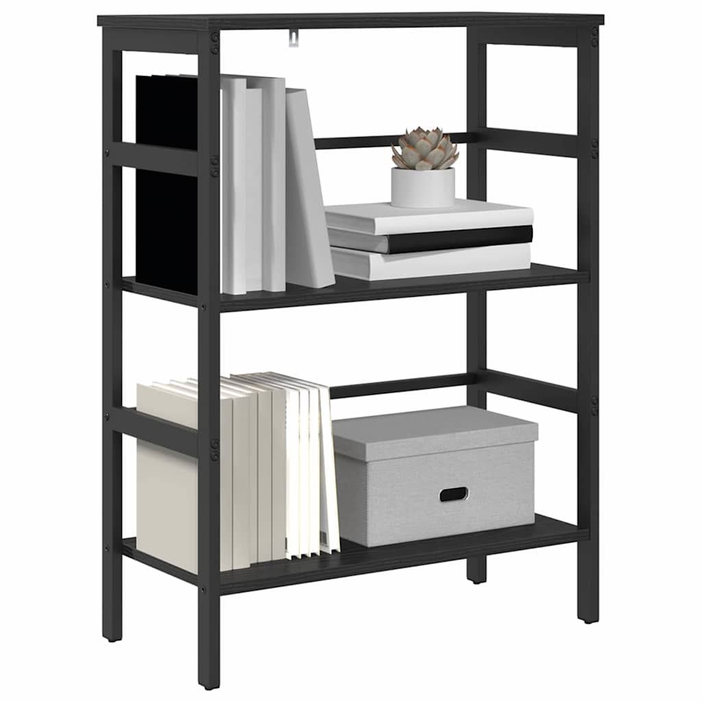 Bookshelf Black Oak 60 x 29.5 x 81 cm Engineered Wood