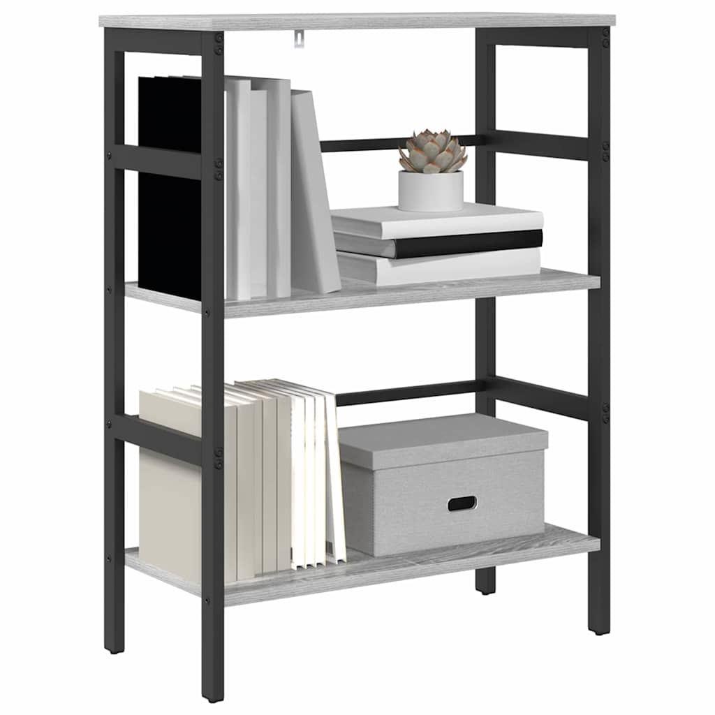 Bookshelf Grey Sonoma 60 x 29.5 x 81 cm Engineered Wood