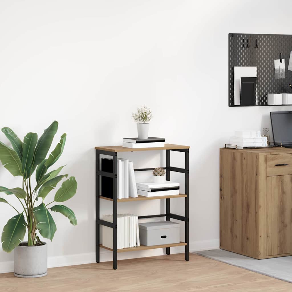Bookshelf 2-Tier 60 x 29.5 x 81 cm Engineered Wood Artisan Oak