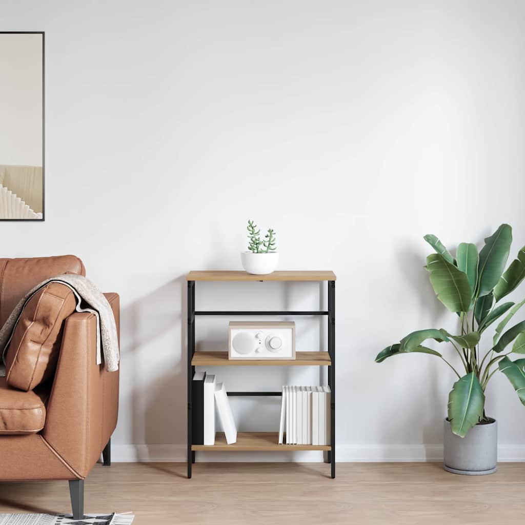 Bookshelf 2-Tier 60 x 29.5 x 81 cm Engineered Wood Artisan Oak