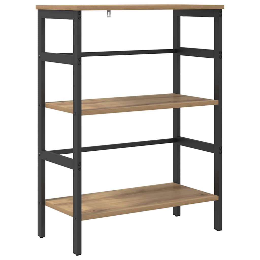 Bookshelf 2-Tier 60 x 29.5 x 81 cm Engineered Wood Artisan Oak