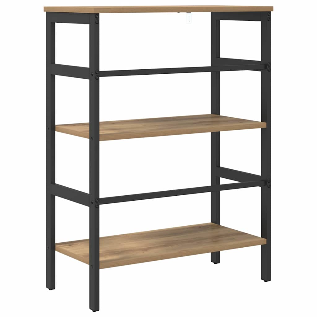 Bookshelf 2-Tier 60 x 29.5 x 81 cm Engineered Wood Artisan Oak