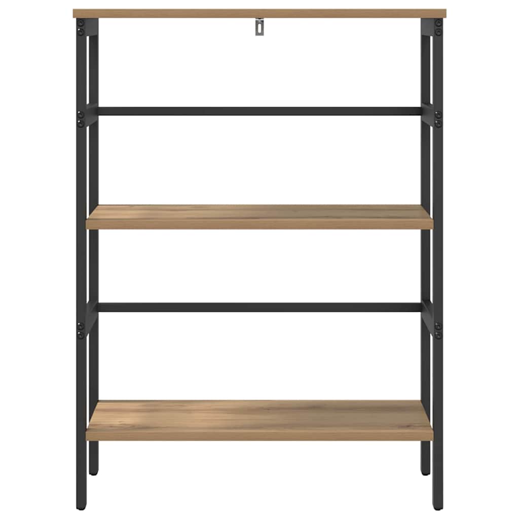 Bookshelf 2-Tier 60 x 29.5 x 81 cm Engineered Wood Artisan Oak