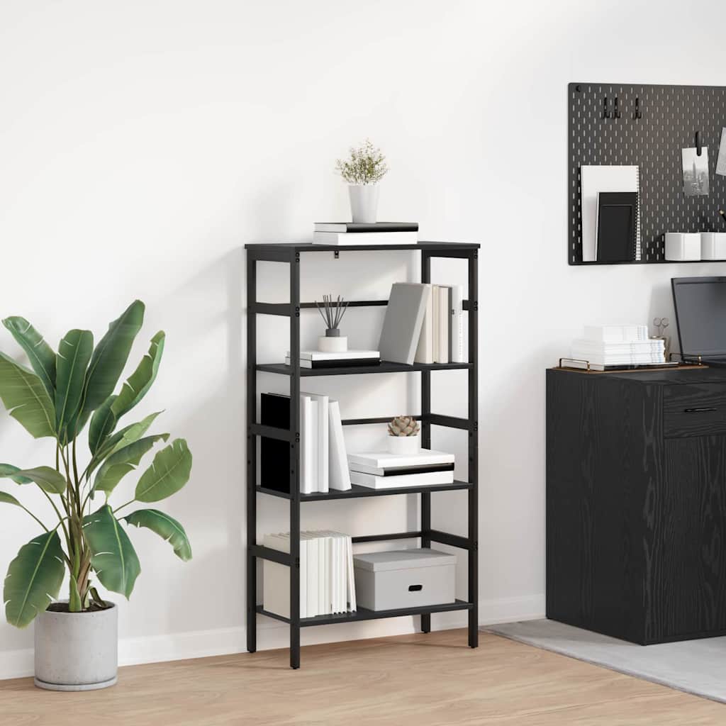 Bookshelf Black Oak 60 x 29.5 x 115 cm Engineered Wood