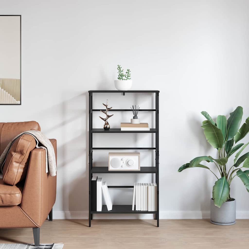 Bookshelf Black Oak 60 x 29.5 x 115 cm Engineered Wood