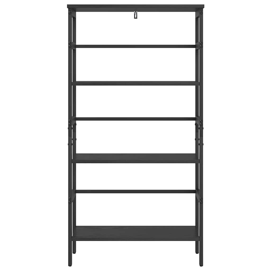 Bookshelf Black Oak 60 x 29.5 x 115 cm Engineered Wood