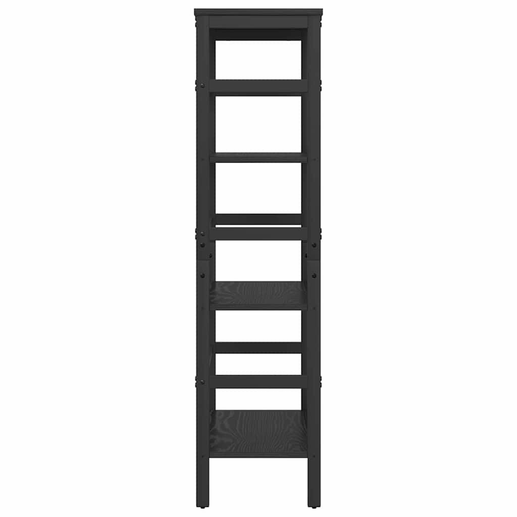 Bookshelf Black Oak 60 x 29.5 x 115 cm Engineered Wood