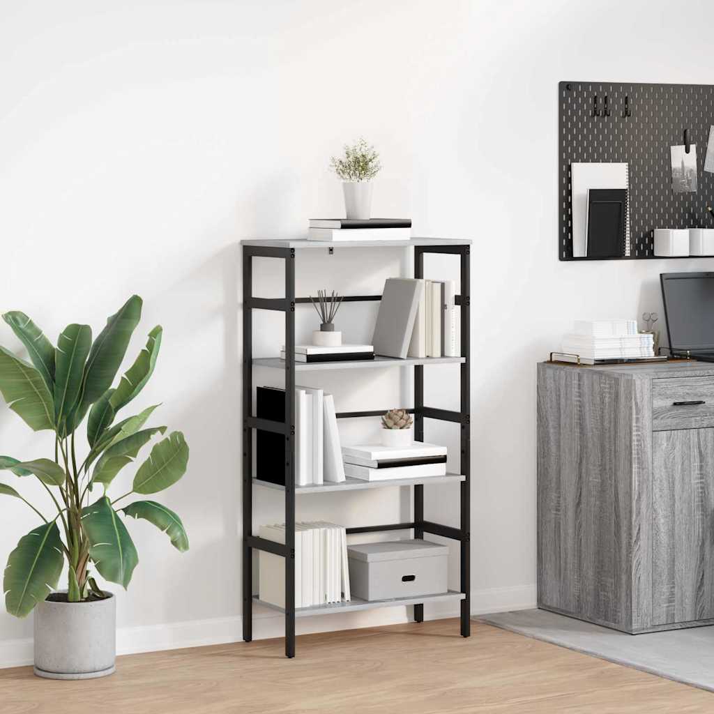 Bookshelf Grey Sonoma 60 x 29.5 x 115 cm Engineered Wood