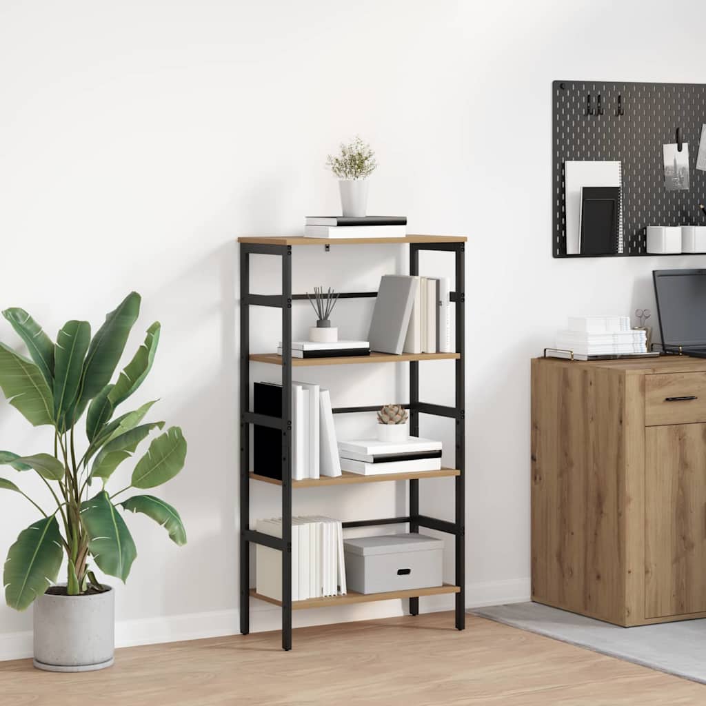 Bookshelf 3-Tier 60 x 29.5 x 115 cm Engineered Wood Artisan Oak