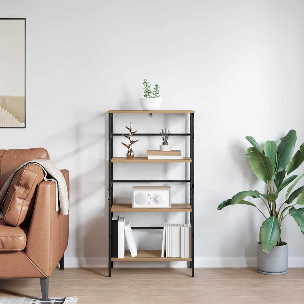 Bookshelf 3-Tier 60 x 29.5 x 115 cm Engineered Wood Artisan Oak
