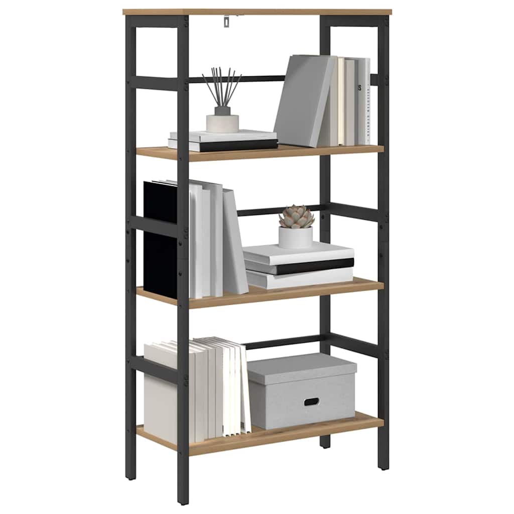 Bookshelf 3-Tier 60 x 29.5 x 115 cm Engineered Wood Artisan Oak