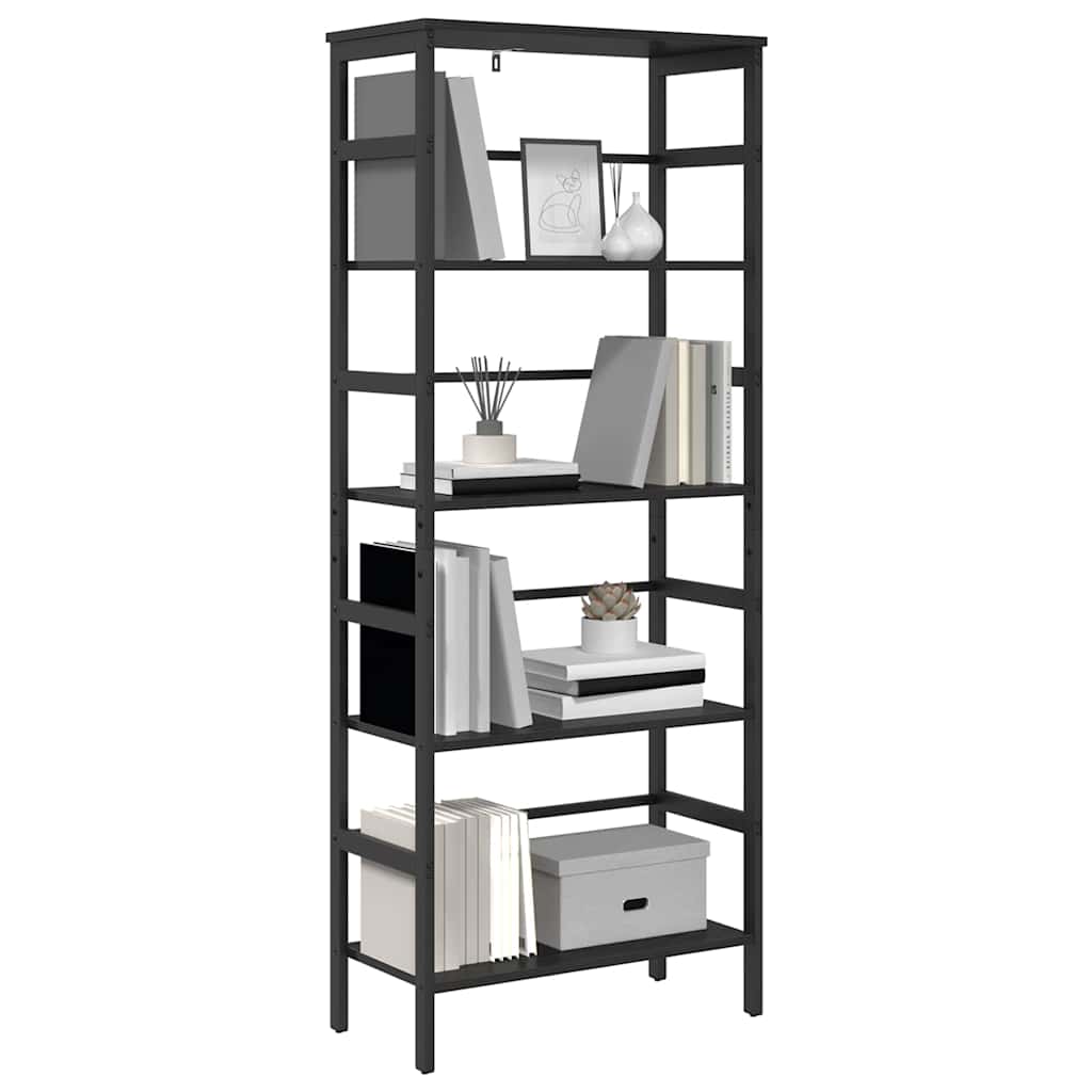 Bookshelf Black Oak 60 x 29.5 x 149 cm Engineered Wood