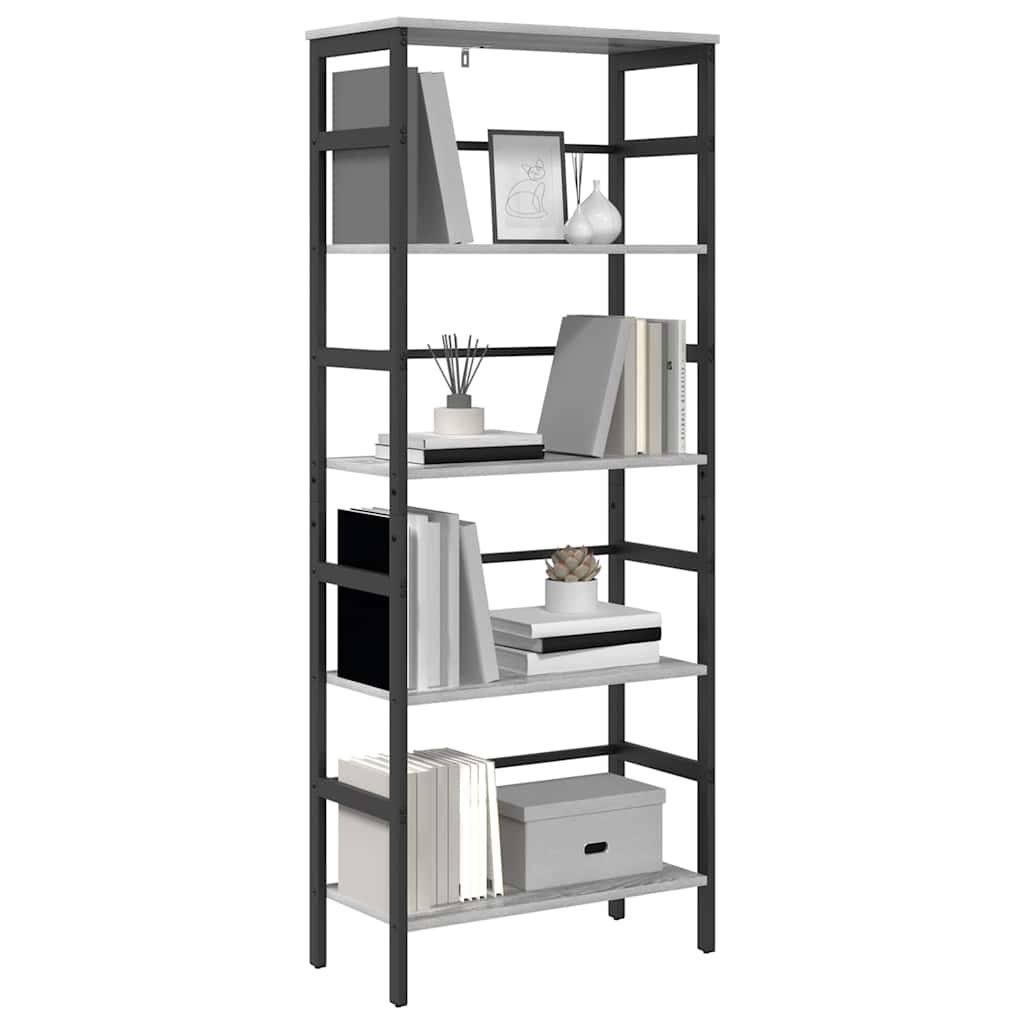 Bookshelf Grey Sonoma 60 x 29.5 x 149 cm Engineered Wood