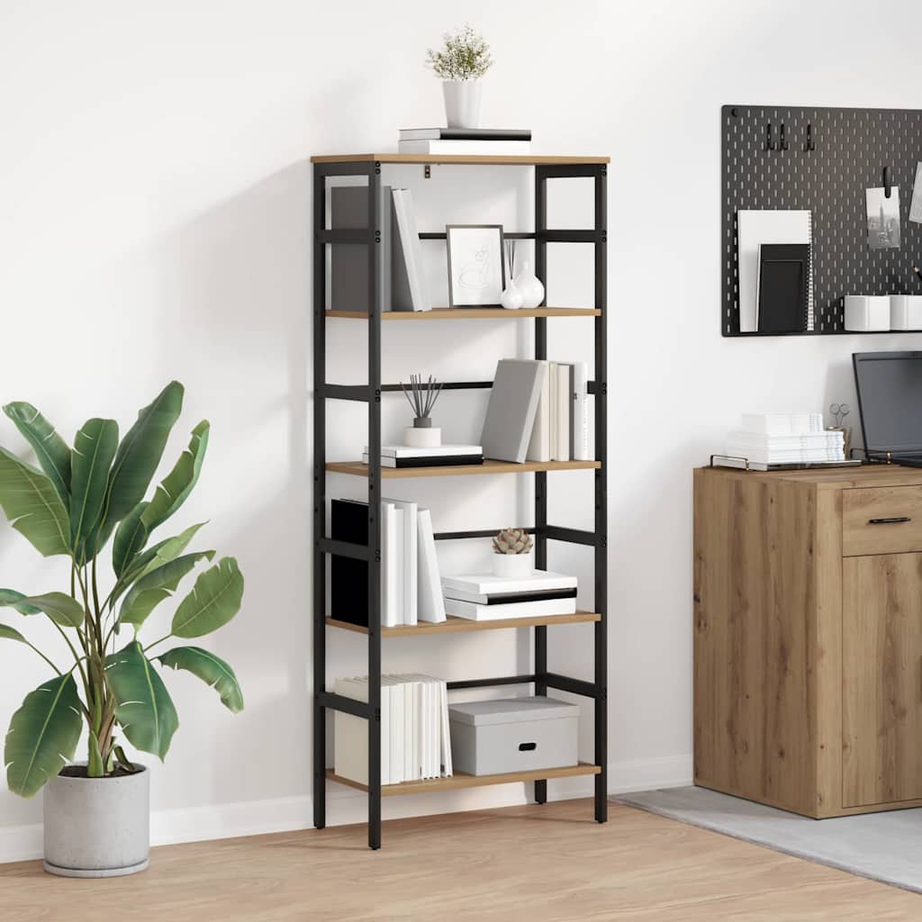 Bookshelf 4-Tier 60 x 29.5 x 149 cm Engineered Wood Artisan Oak