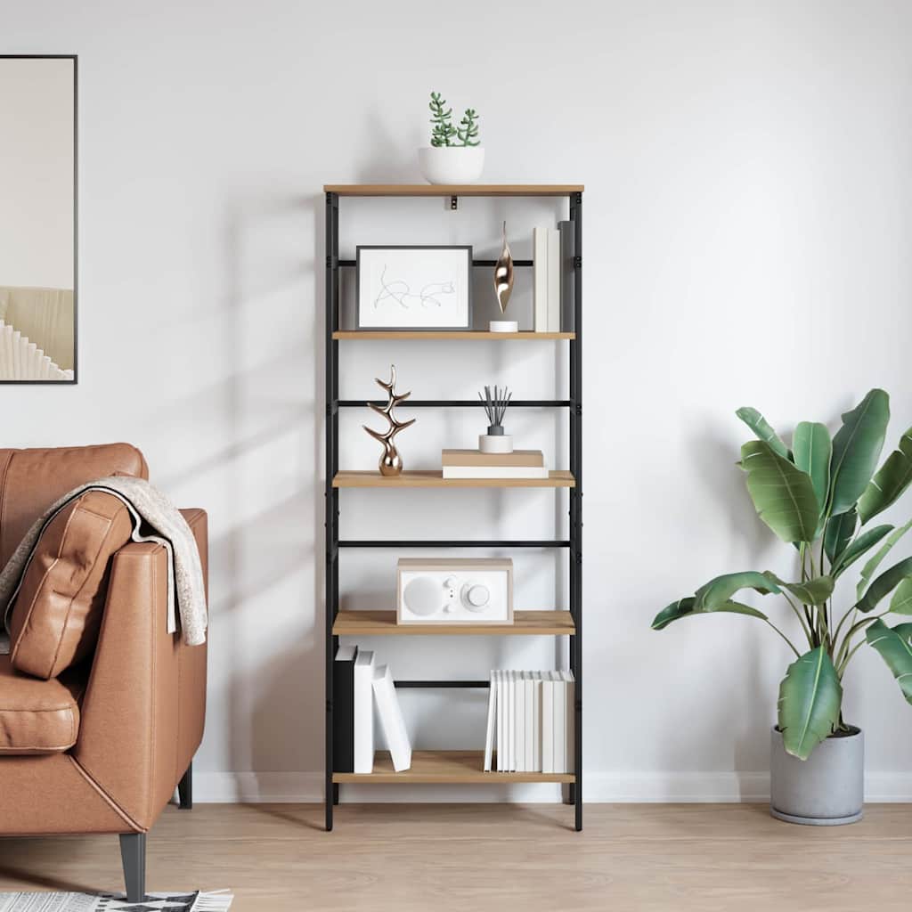 Bookshelf 4-Tier 60 x 29.5 x 149 cm Engineered Wood Artisan Oak