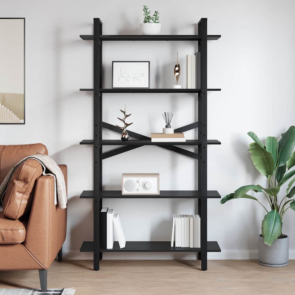 Bookshelf Black Oak 100 x 33.5 x 178 cm Engineered Wood