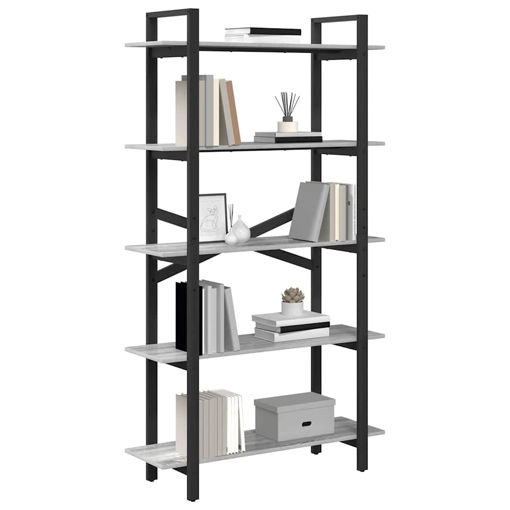 Bookshelf Grey Sonoma 100 x 33.5 x 178 cm Engineered Wood
