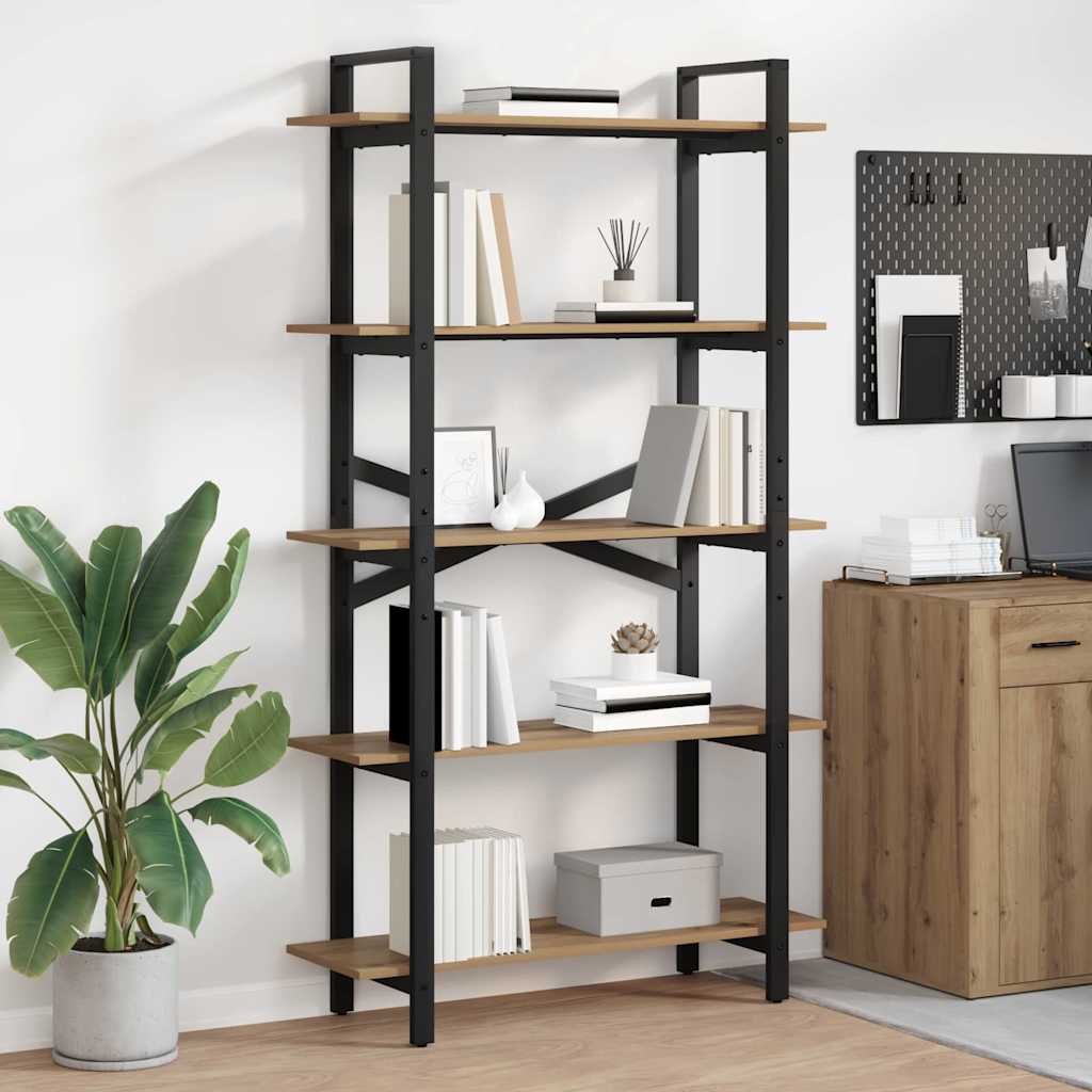 Bookshelf 5-Tier 100 x 33.5 x 178 cm Engineered Wood