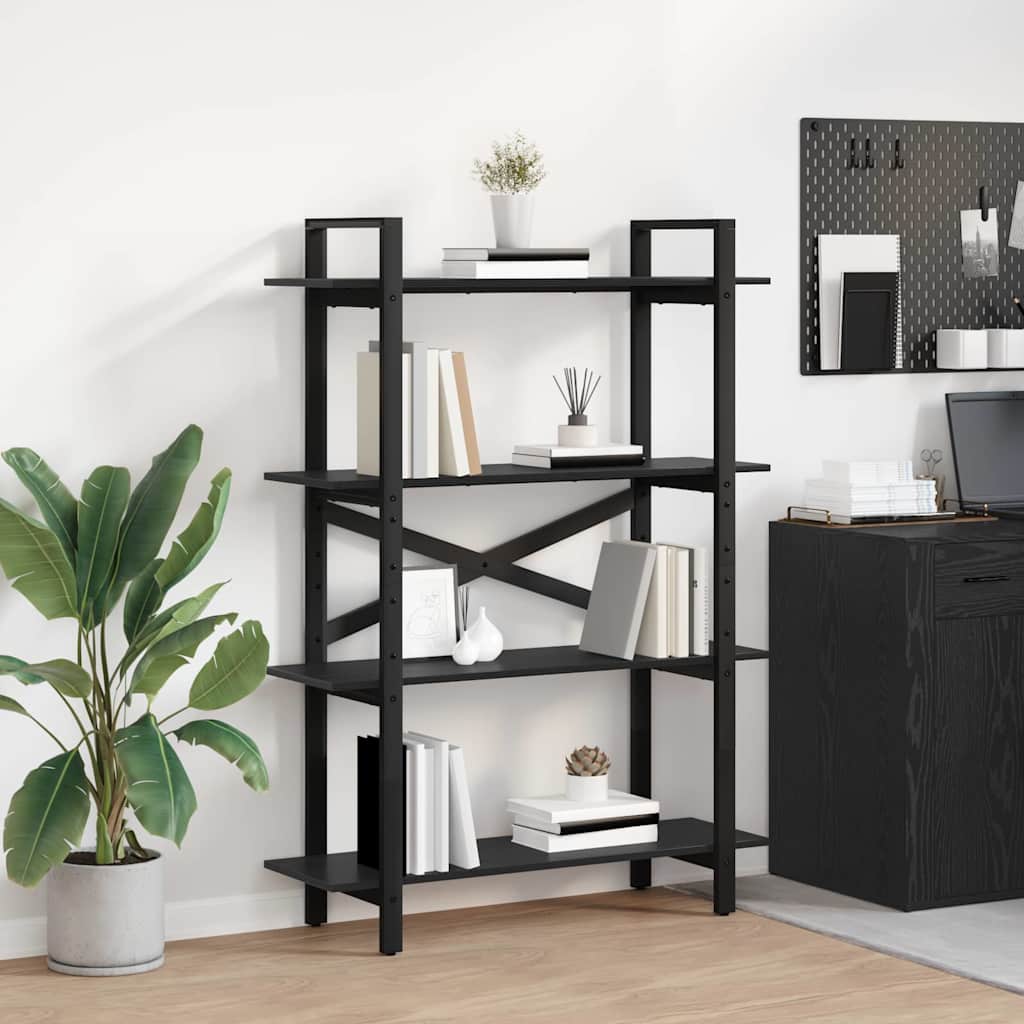 Bookshelf Black Oak 100 x 33.5 x 140 cm Engineered Wood