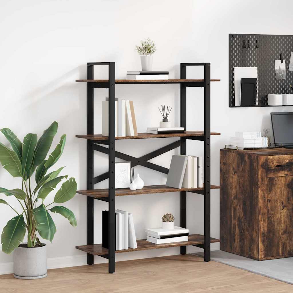 Bookshelf Smoked Oak 100 x 33.5 x 140 cm Engineered Wood