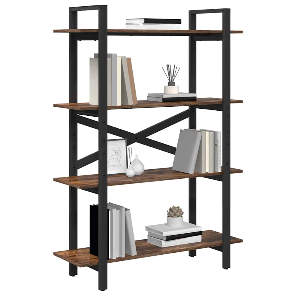 Bookshelf Smoked Oak 100 x 33.5 x 140 cm Engineered Wood
