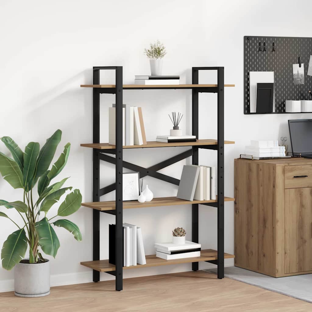 Bookshelf 4-Tier 100 x 33.5 x 140 cm Engineered Wood