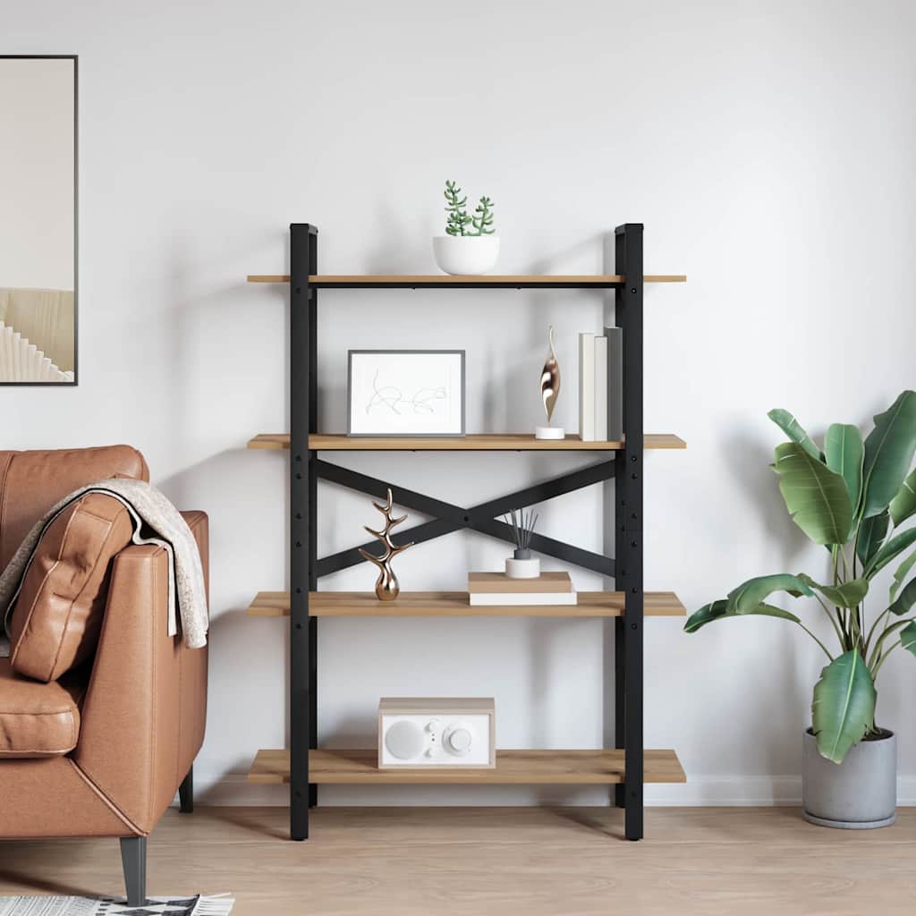 Bookshelf 4-Tier 100 x 33.5 x 140 cm Engineered Wood